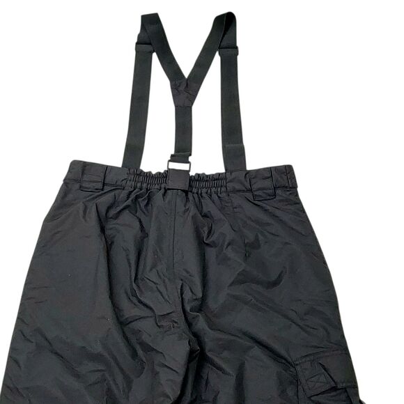 Sport Essentials Cargo Snow Pants Large Black Suspenders Insulated Nylon Winter - Picture 7 of 11